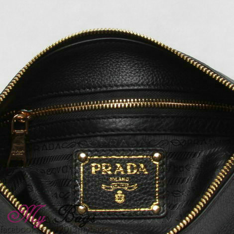 2014 Prada vitello daino leather shoulder bag BR4894 black